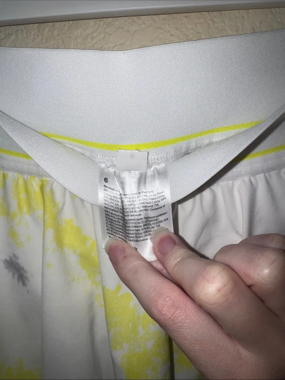 NWOT lululemon athletica White Skirt with Yellow Print